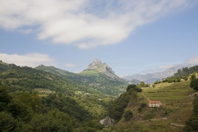 Scenic view of mountains, peñamellera, against sky