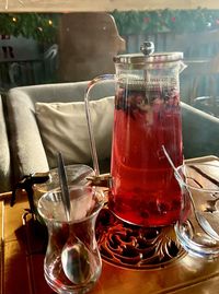 Close-up of wine glass on table in restaurant