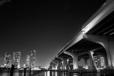 Low angle view of illuminated building against sky at night