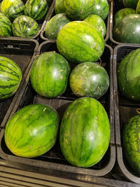 High angle view of fruits for sale in market