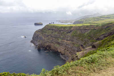 High angle view of sea shore