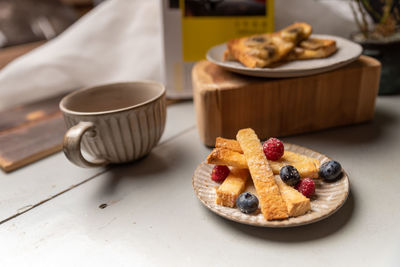 Close-up of food on table