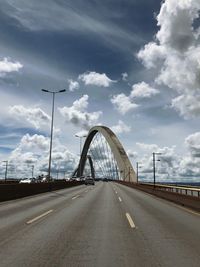 View of bridge against cloudy sky