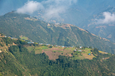 Panoramic view of landscape and mountains