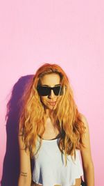 Woman wearing sunglasses