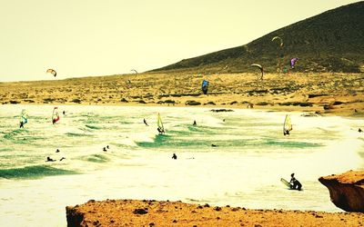 Scenic view of beach against sky