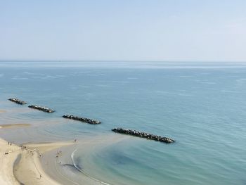 High angle view of beach against sky