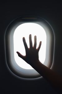 Close-up of airplane window