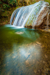 Scenic view of waterfall