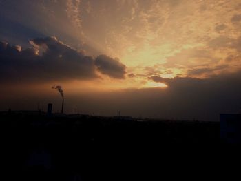 Silhouette of landscape at sunset