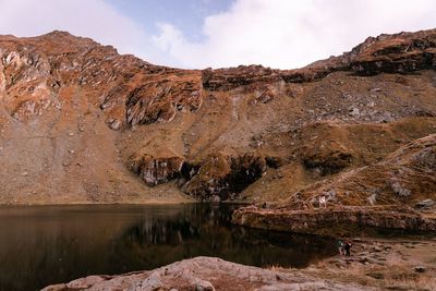 Rock formations in lake