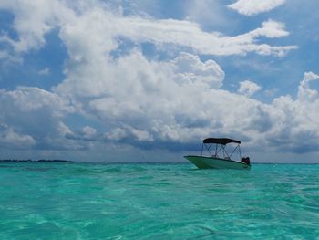 Scenic view of seascape against cloudy sky