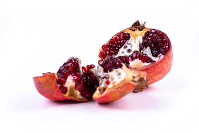 Close-up of strawberry against white background