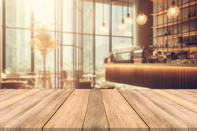 Close-up of wooden table