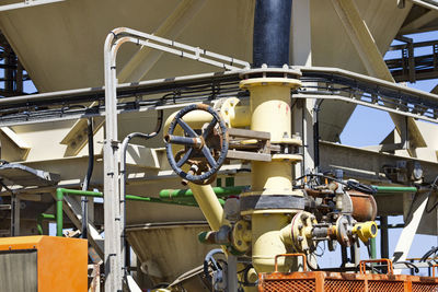 Low angle view of machinery at factory