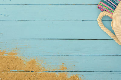 High angle view of weathered wooden wall