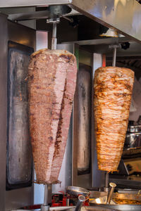 Close-up of meat on barbecue grill