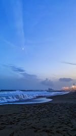 Scenic view of sea against sky at sunset