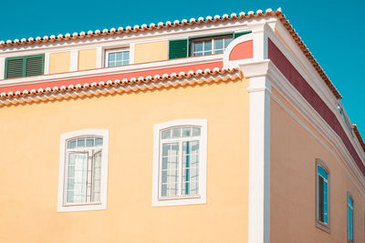 Low angle view of building against clear sky