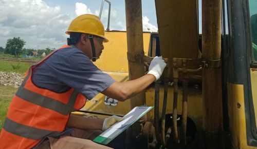 Man working at construction site