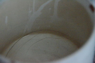 High angle view of empty drinking glass