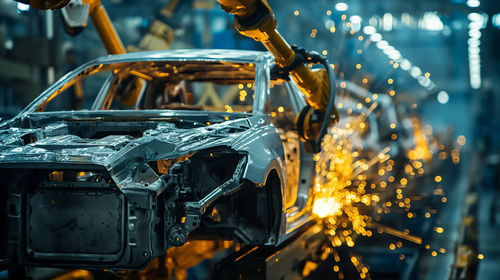 Close-up of toy car on road at night