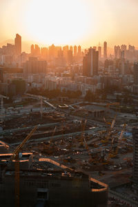 High angle view of cityscape