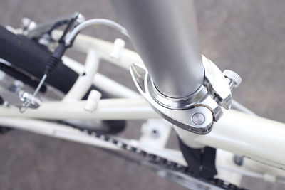 High angle view of bicycle on road