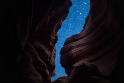 Low angle view of rock formation in cave