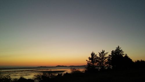 Scenic view of sunset over sea