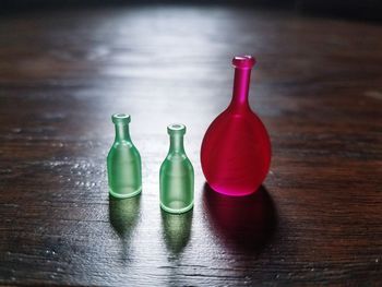 Close-up of multi colored candies on table