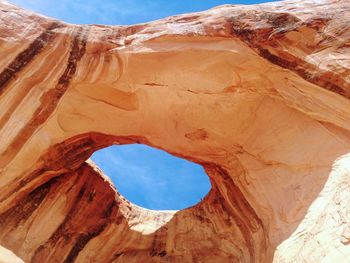 Low angle view of rock formation