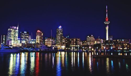 Illuminated city at night