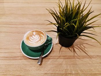 Coffee cup on table
