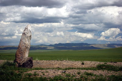 Scenic view of field against sky