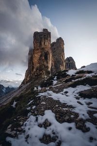 Scenic view of mountain against sky during winter