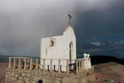 View of temple against cloudy sky