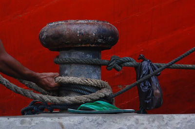 Close-up of red wall