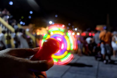 Defocused image of firework display at night