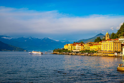 The town of bellagio, on lake como, photographed on a summer day.