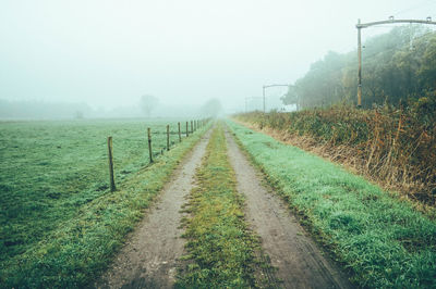 Dirt road in the mist