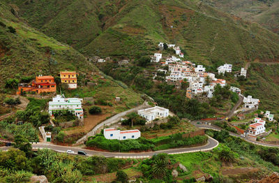 High angle view of residential district