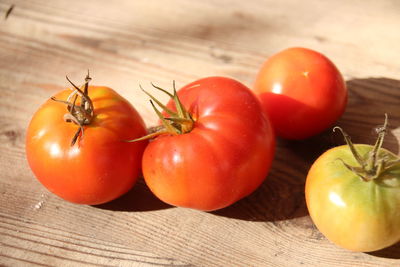 Close-up of tomatoes on table