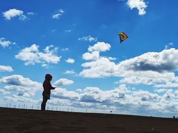 Blue sky kite flying