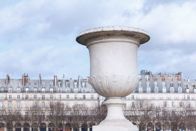 Carving marble flower pots for outside decoration . vase street decor in paris