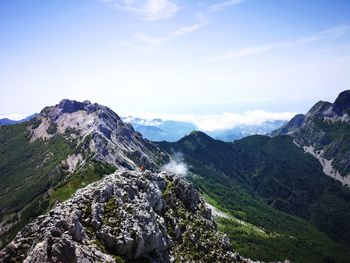 Scenic view of mountains against sky