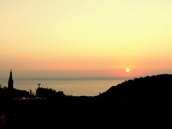 Scenic view of sea at sunset