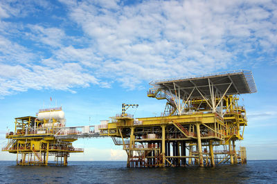 Offshore oil and gas industry platform at sea
