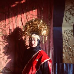 Portrait of woman wearing traditional clothing