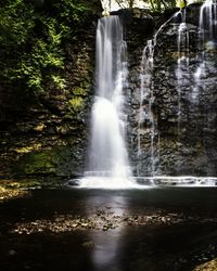 Scenic view of waterfall